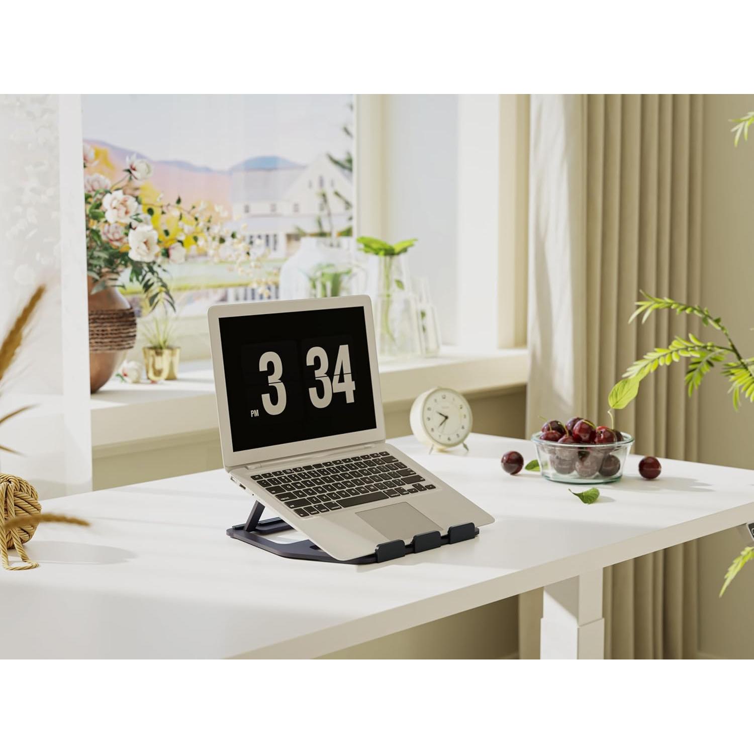 Soporte Plegable para Laptop Aluminio Amazon Basics 33 cm Negro