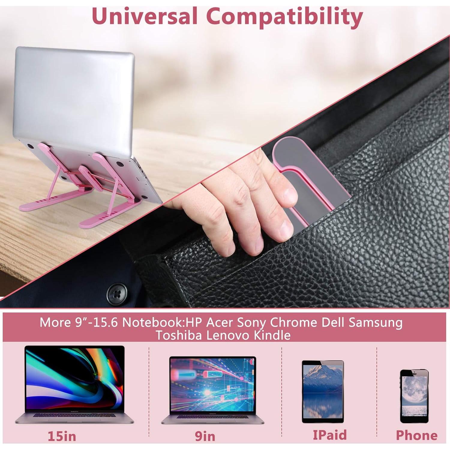 Soporte Ajustable para Laptop Pidien Rosa 10-17.3"