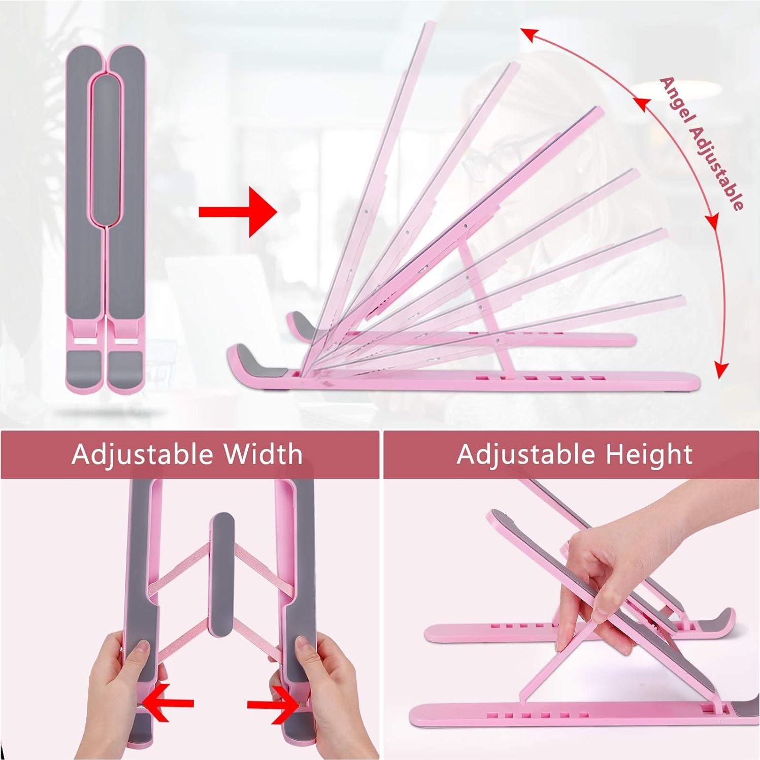 Soporte Ajustable para Laptop Pidien Rosa 10-17.3"