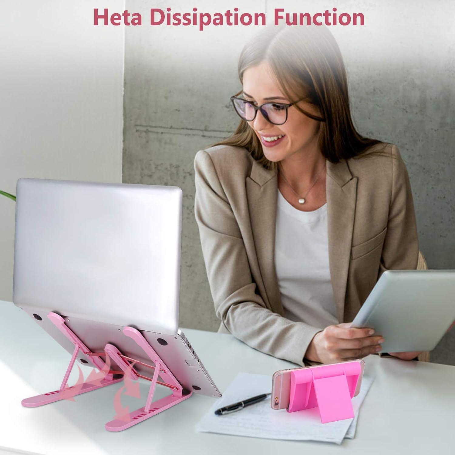 Soporte Ajustable para Laptop Pidien Rosa 10-17.3"