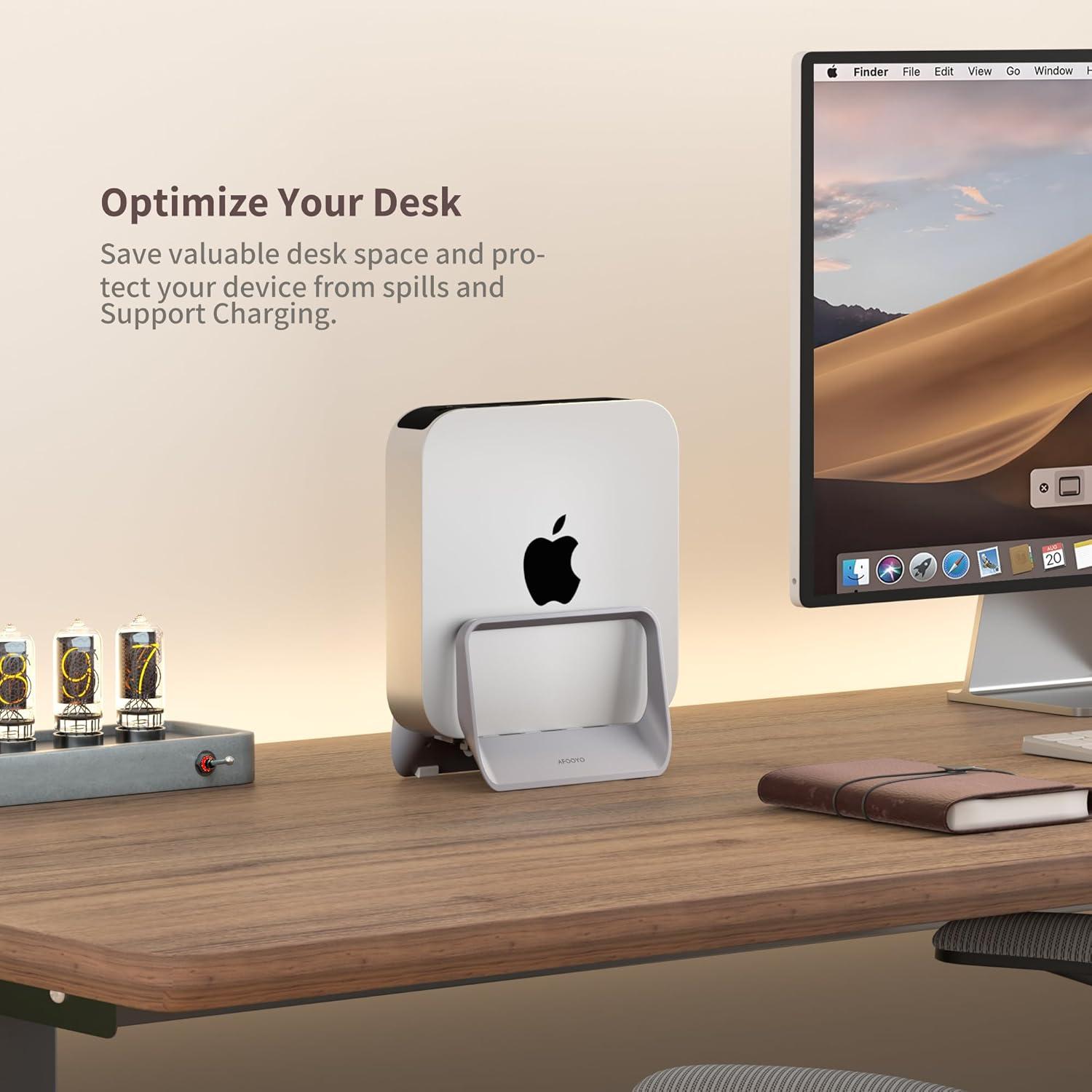 Soporte Vertical para Mac Mini AFOOYO Gris - Compatible M1 M2 M4 Pro