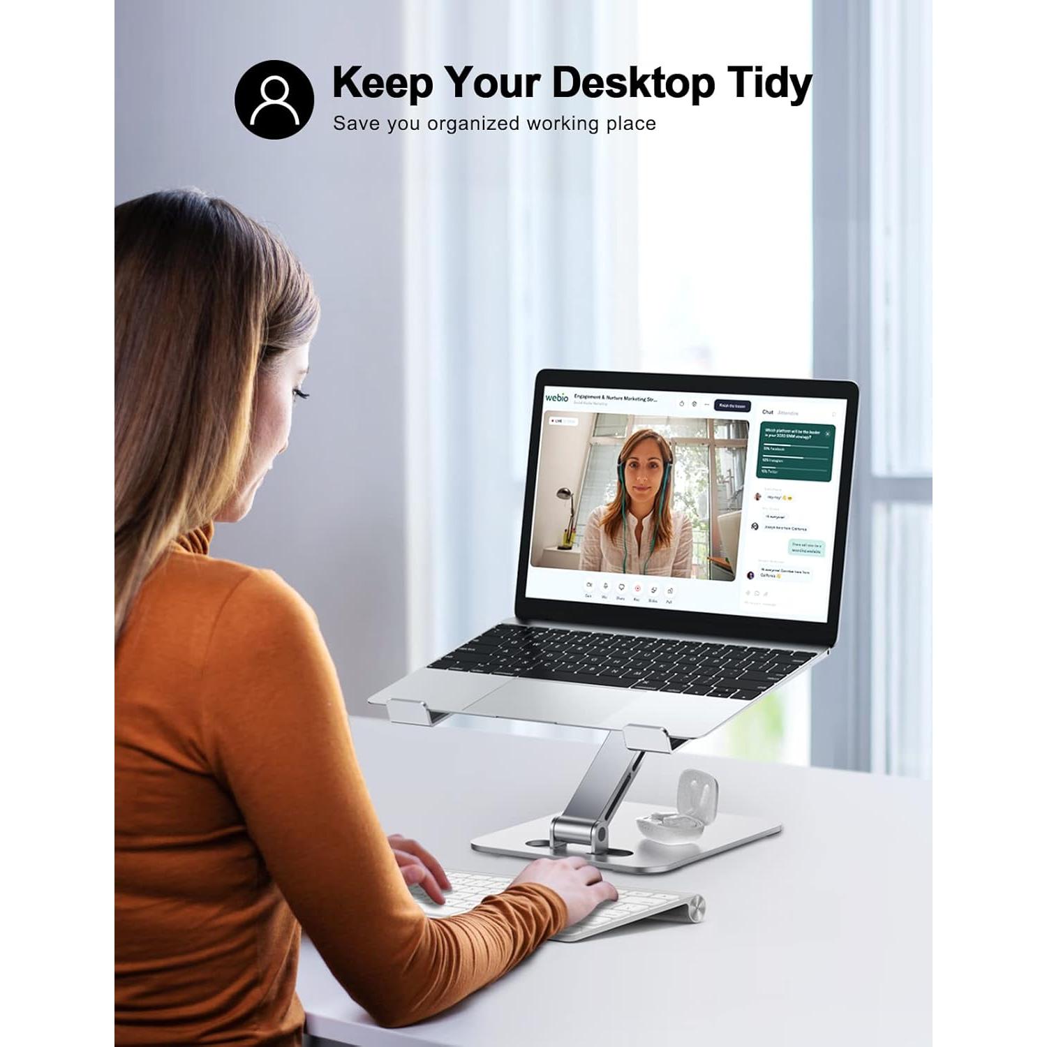 Soporte Plegable para Laptop RIWUCT Ajustable 10-16" Plateado