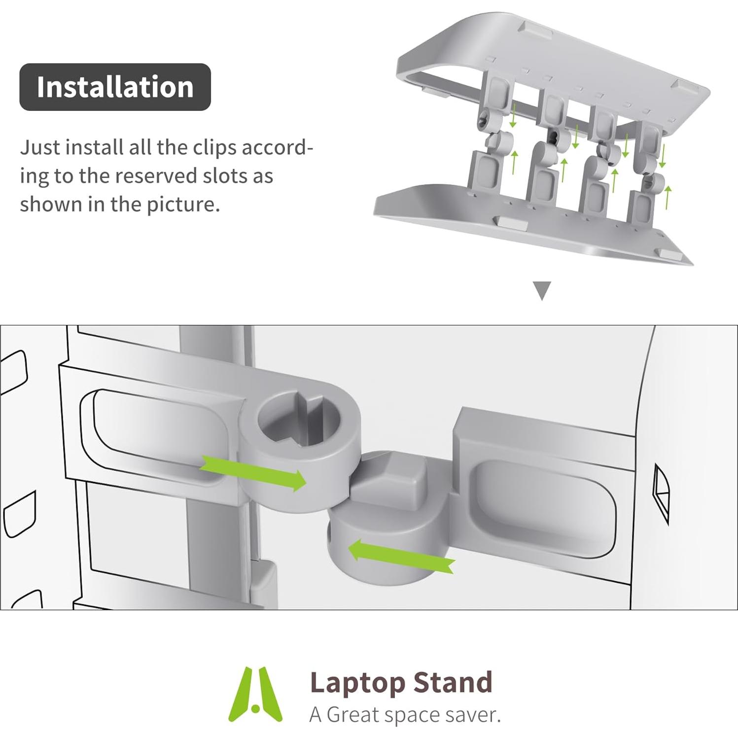 Soporte Vertical para Laptop AFOOYO Gris Ajustable 15x10x10 cm