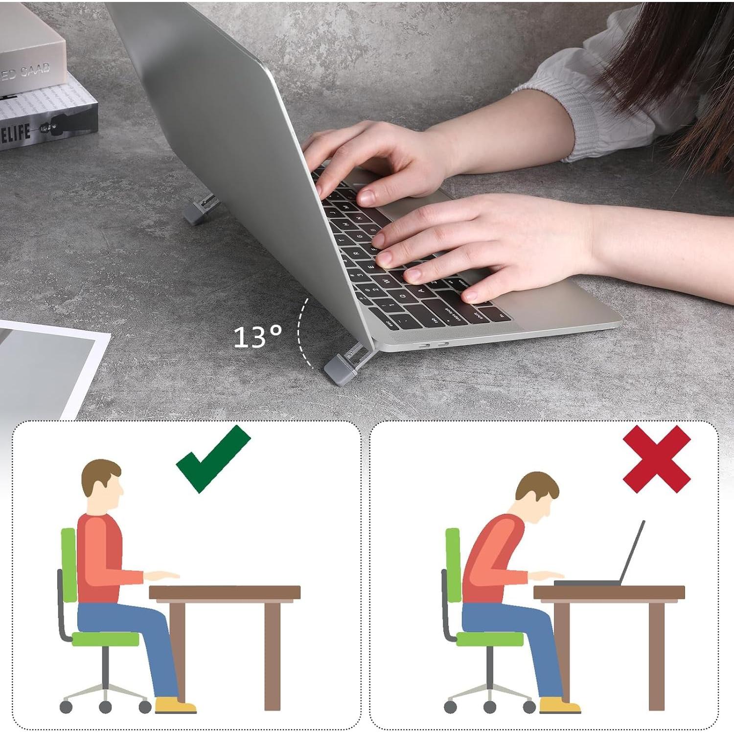 Soporte de Teclado Portátil Aphumedc Ajustable 3 Ángulos Plata