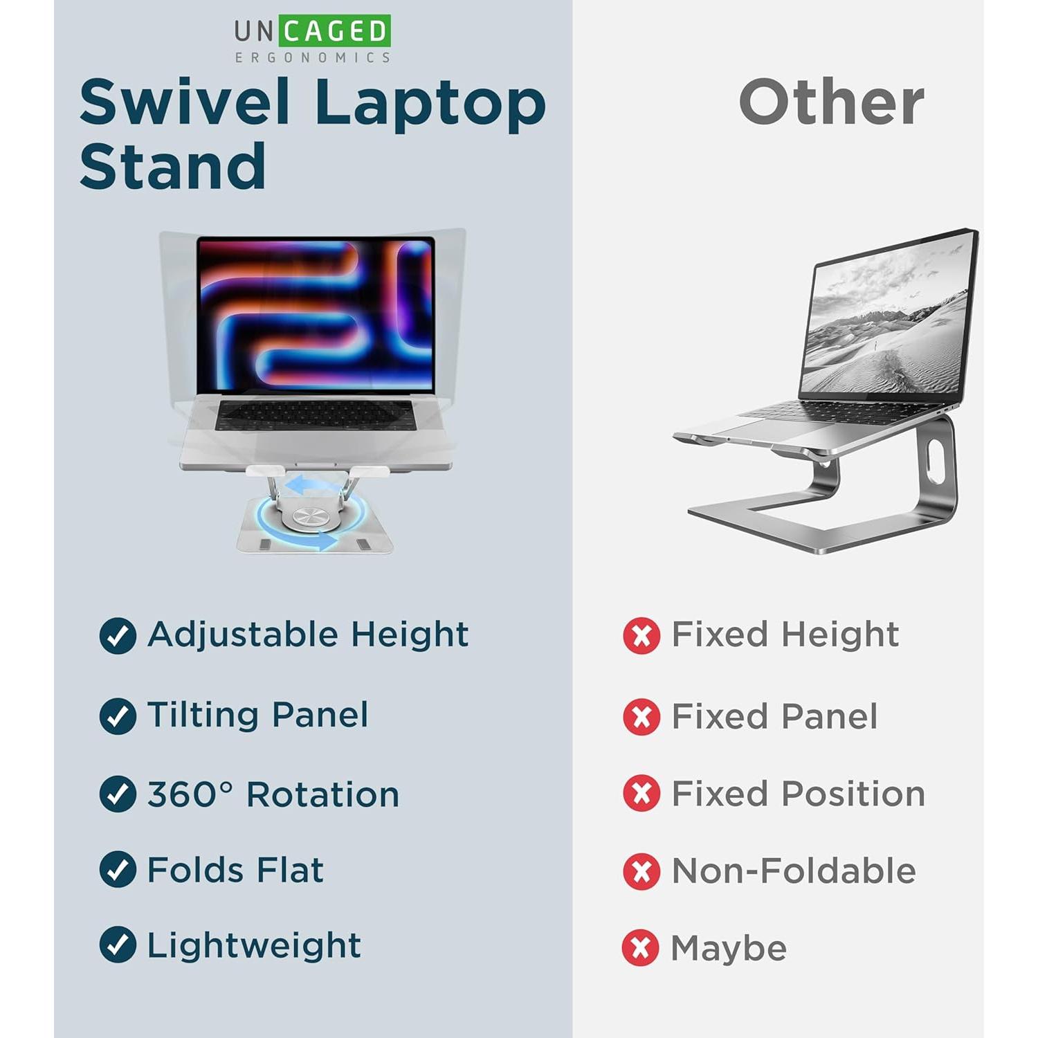 Soporte Giratorio para Laptop Uncaged SLS-SLVR Ajustable 360°