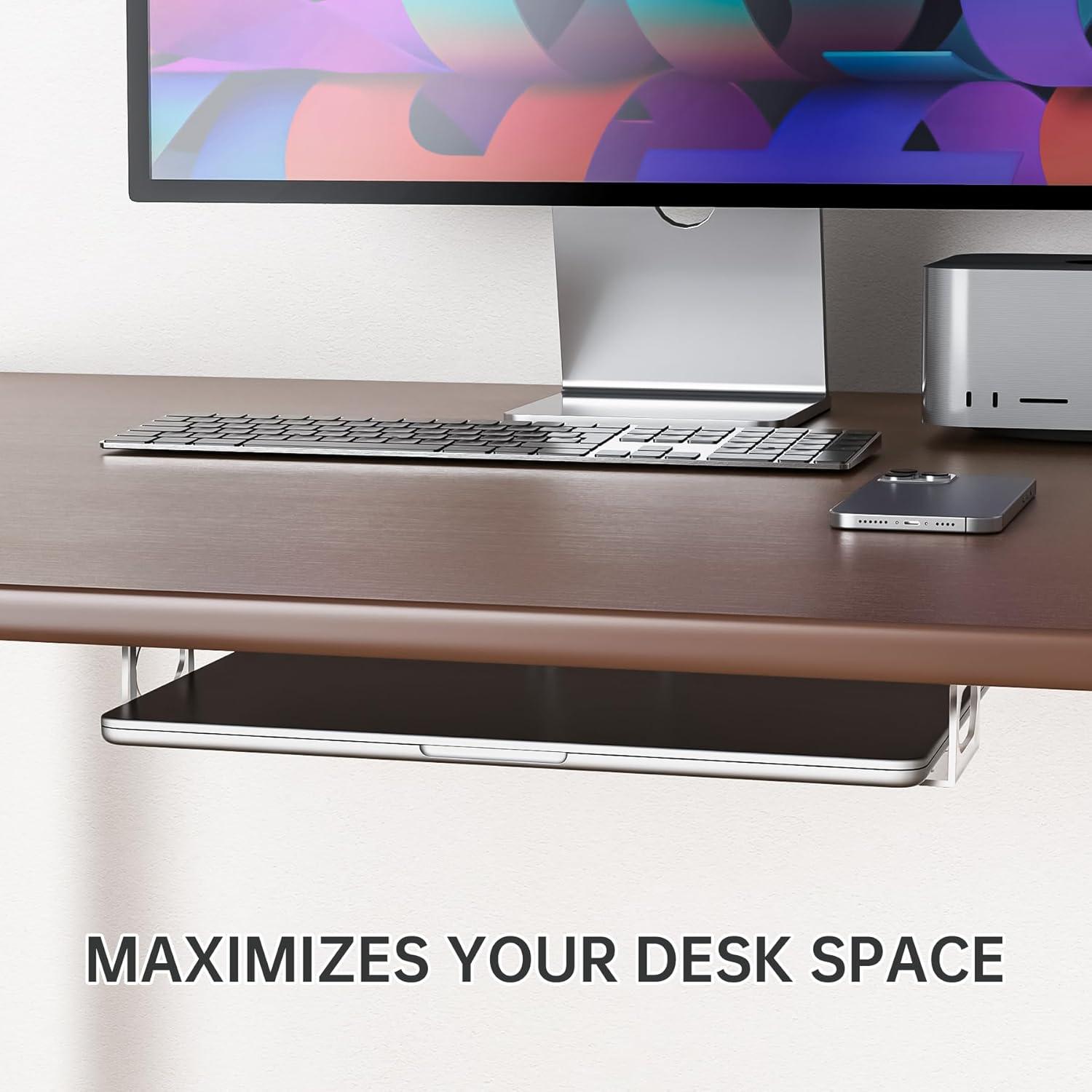 Soporte Bajo Escritorio para Laptop NiHome Acrílico Transparente