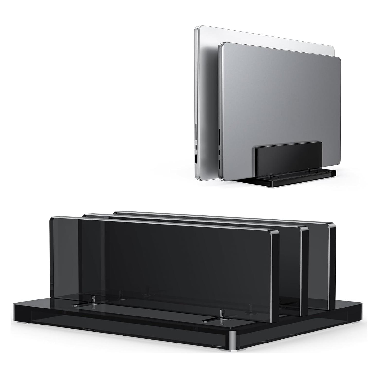 Soporte Vertical para Laptop OMOTON Doble Ranura Negro Ajustable