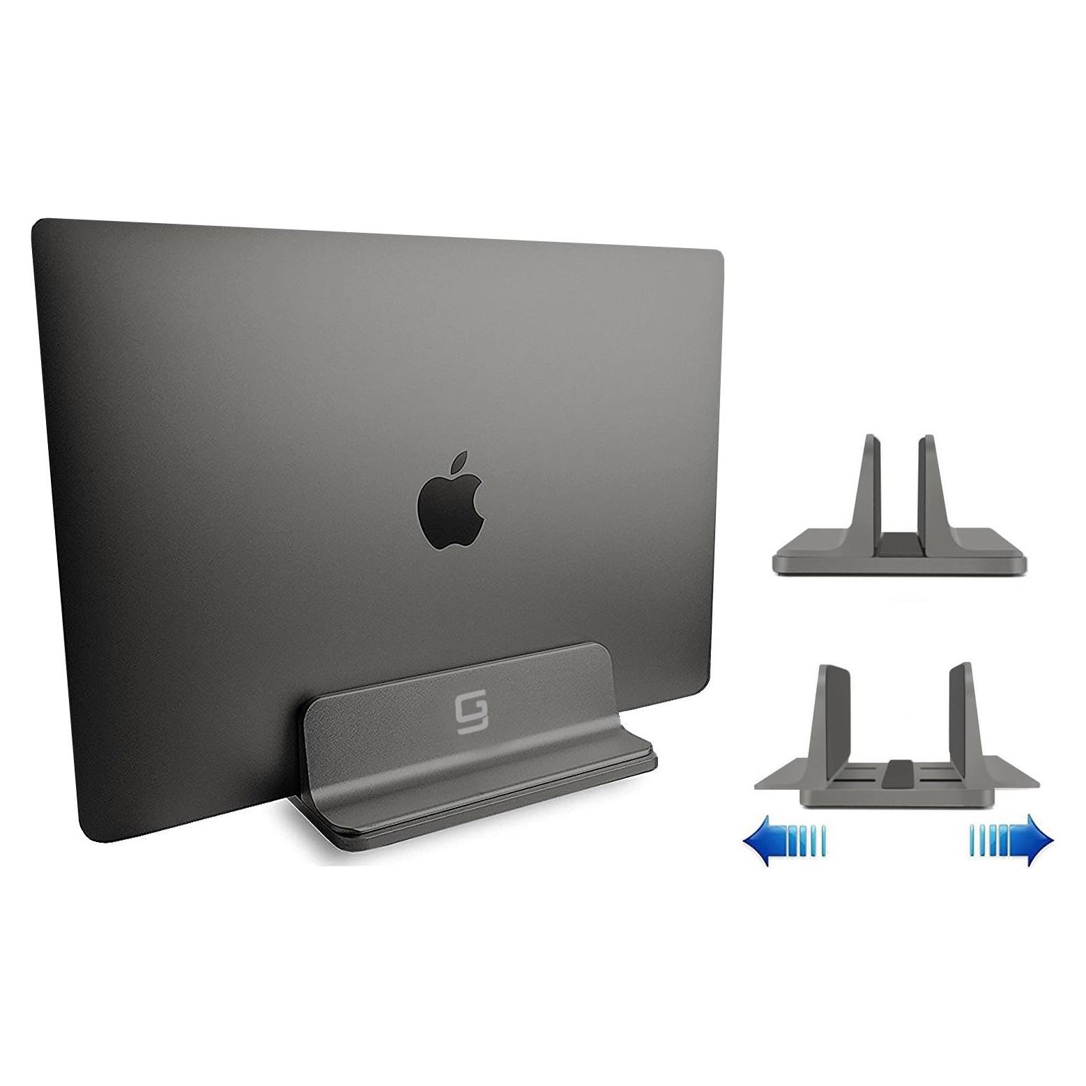 Soporte Vertical para Laptop GodSpin Ajustable Aluminio Gris