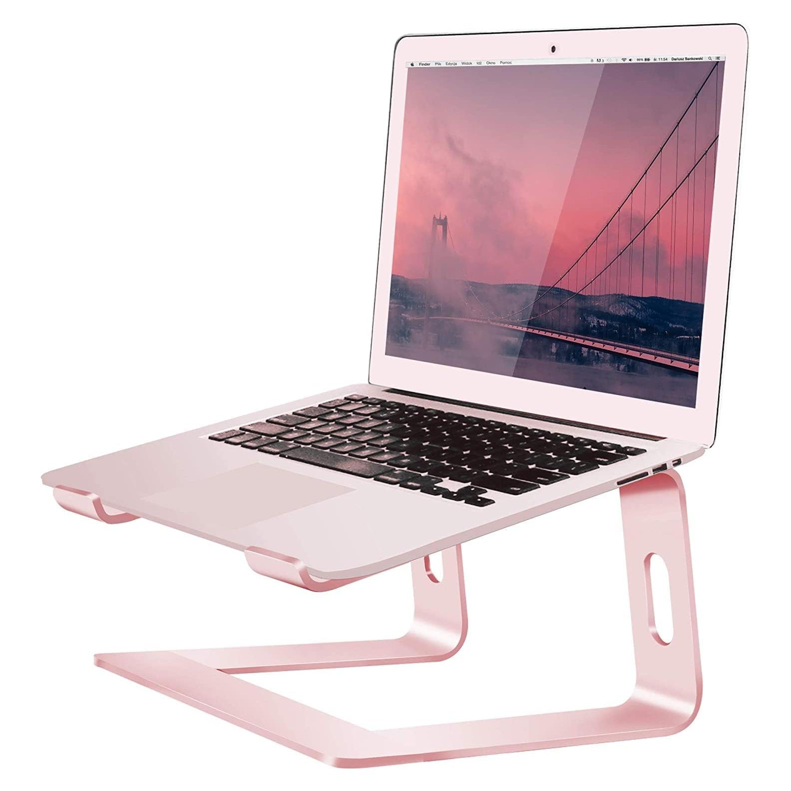 Soporte para Laptop Orionstar de Aluminio Ergonómico Rosa 10-15.6"