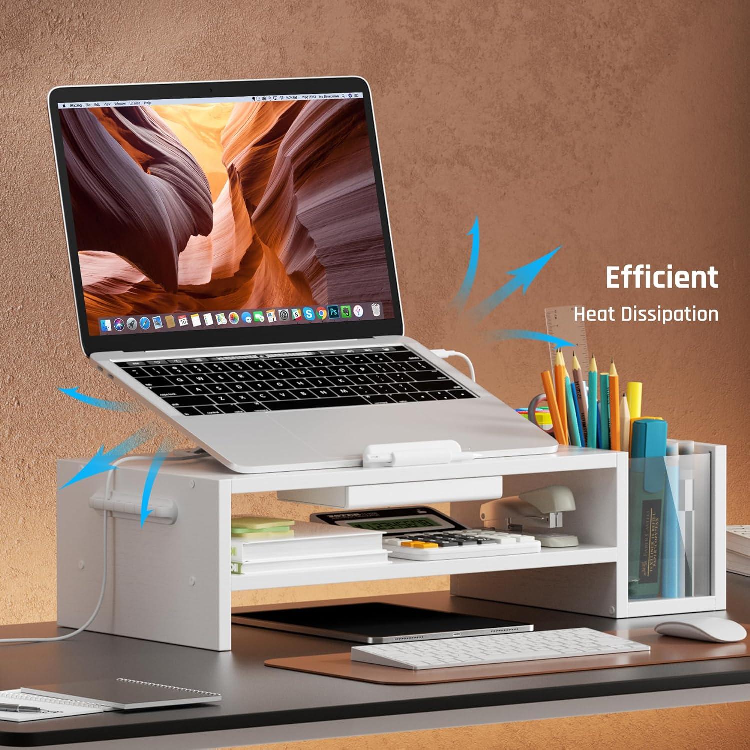 Soporte de Laptop Ajustable AFOOYO Blanco 10-17.3" Ergonómico