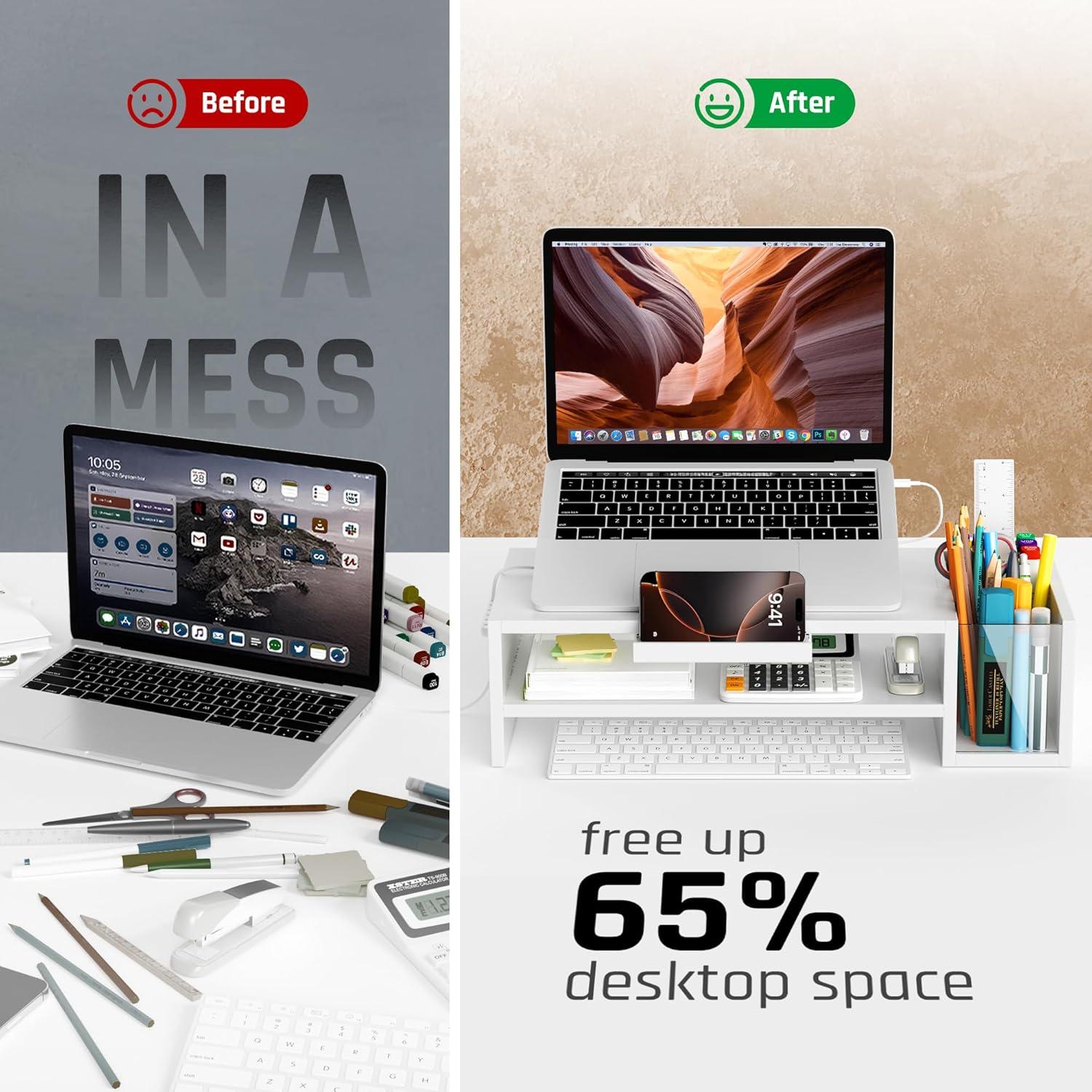 Soporte de Laptop Ajustable AFOOYO Blanco 10-17.3" Ergonómico