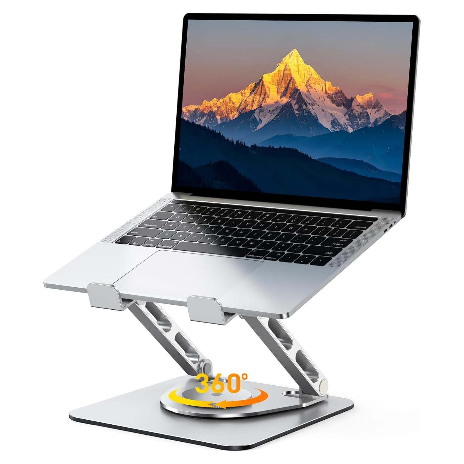 Soporte para Laptop RIWUCT Ergonómico Ajustable 360° Plata