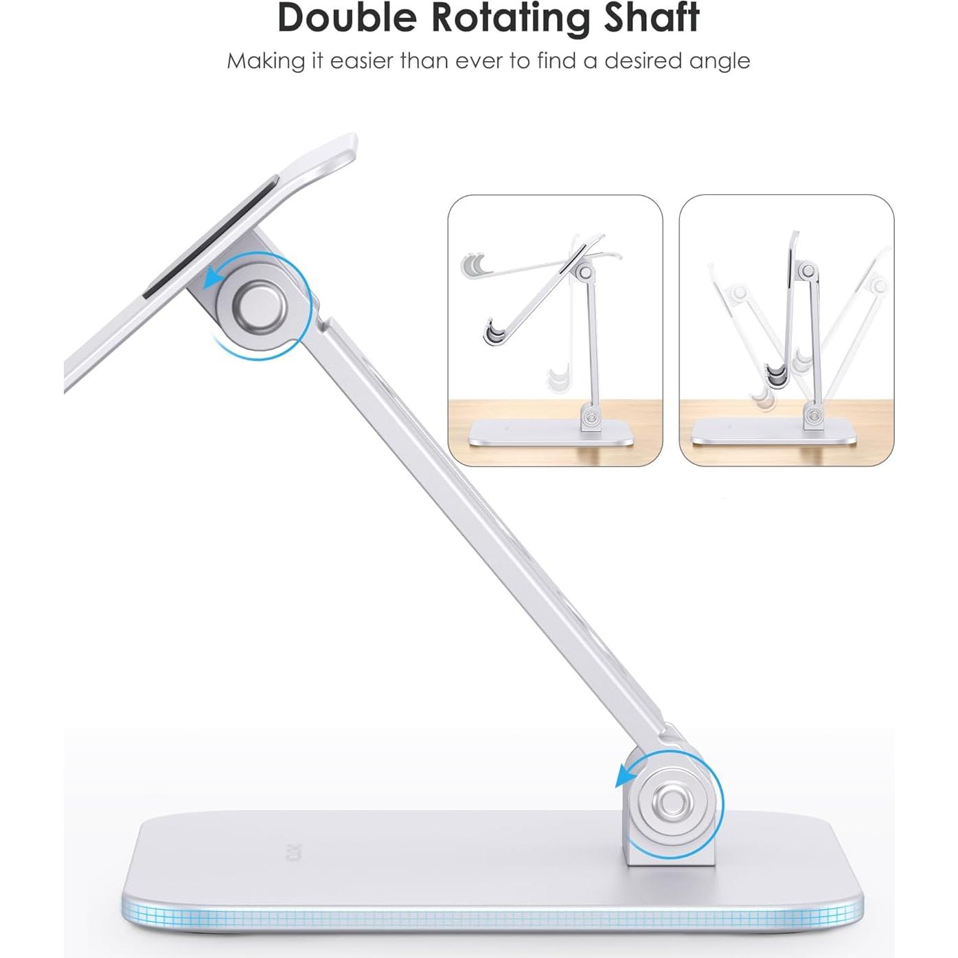 Soporte Ajustable para Tableta OMOTON T5 Plata Plegable 12.9-39.4 cm