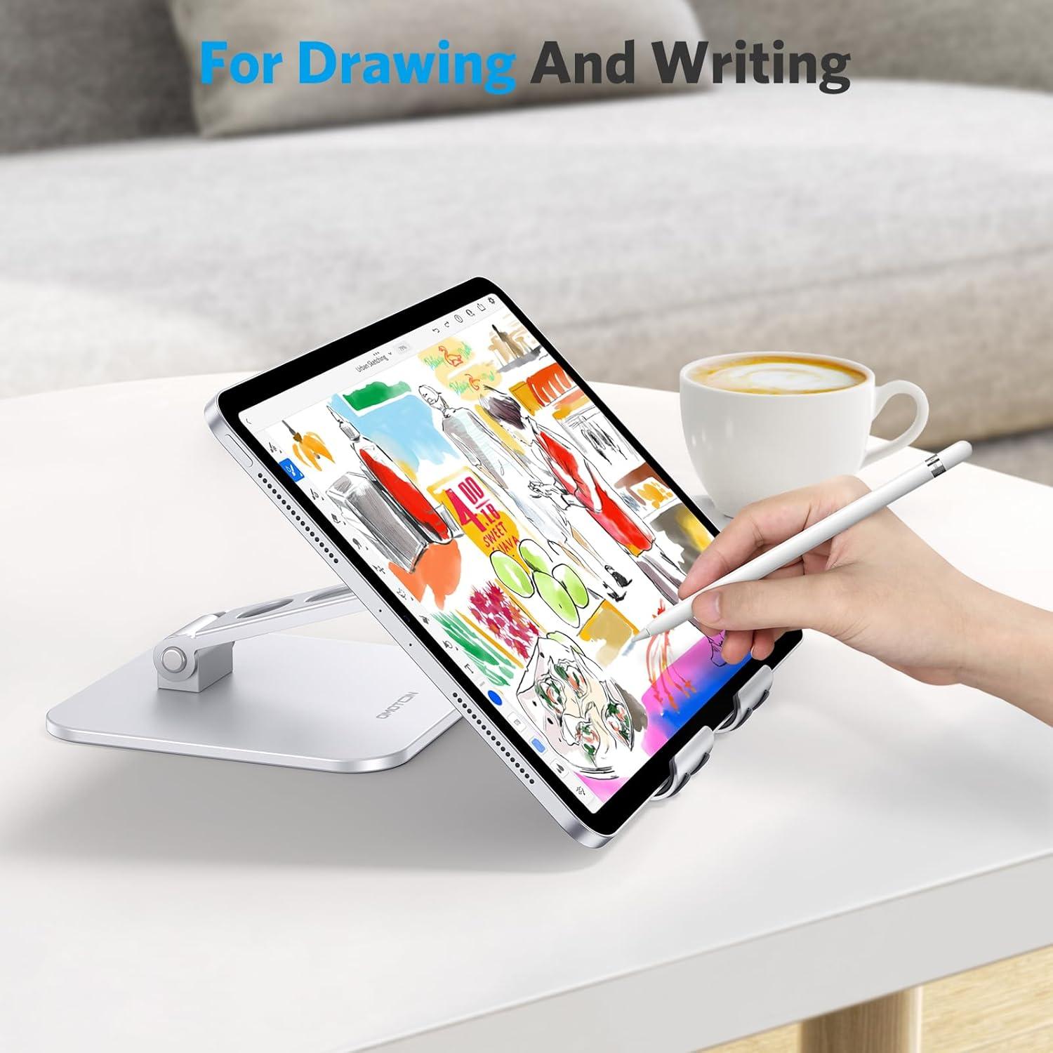 Soporte Ajustable para Tableta OMOTON T5 Plata Plegable 12.9-39.4 cm