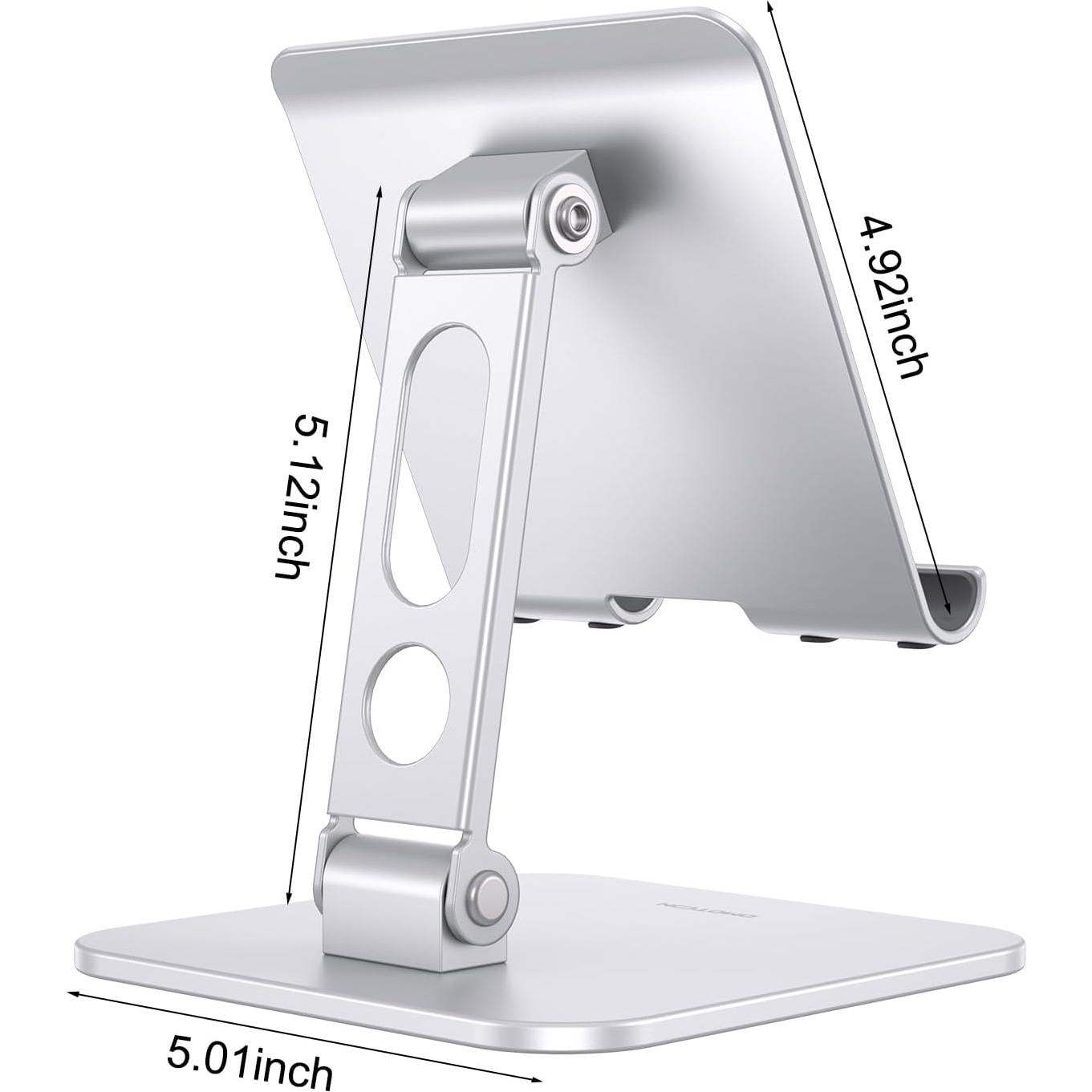 Soporte Ajustable para Tableta OMOTON T5 Plata Plegable 12.9-39.4 cm