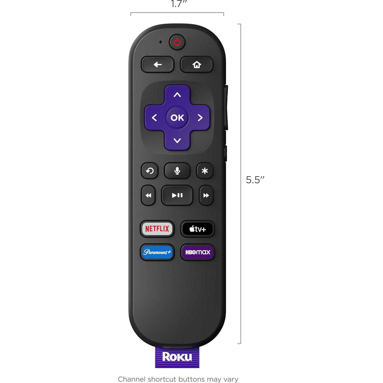 Control Remoto por Voz Roku RCA1R - Reemplazo TV y Audio