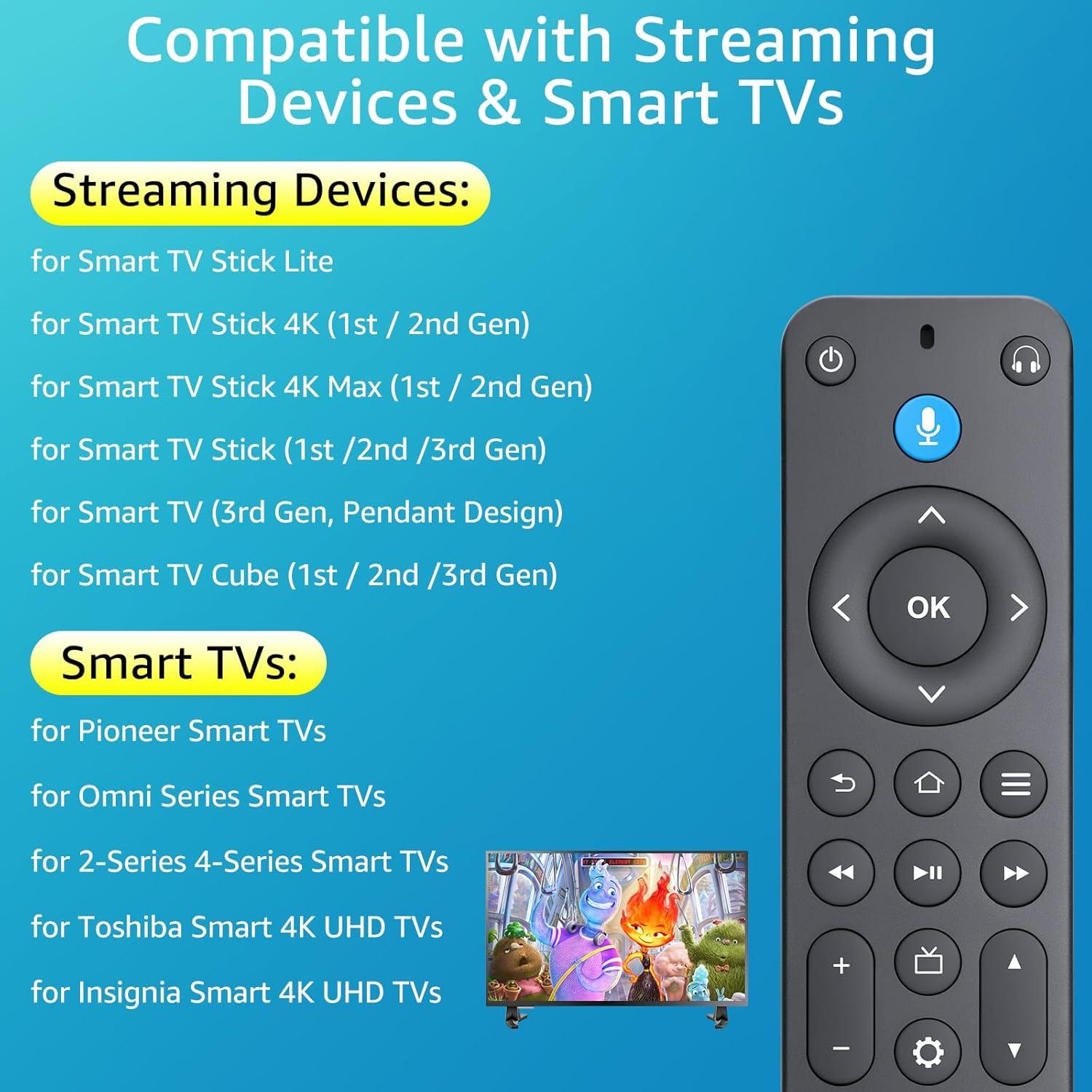 Control Remoto de Voz Reemplazo YOSUN G25N8L para TV Stick y Smart TV