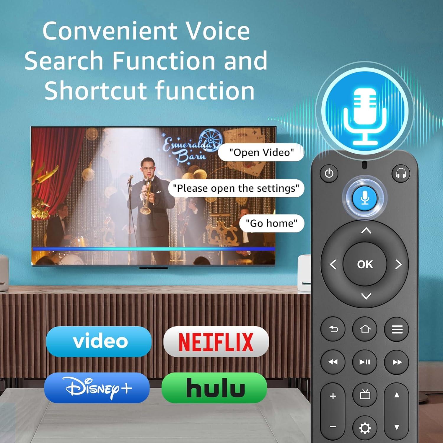 Control Remoto de Voz Reemplazo YOSUN G25N8L para TV Stick y Smart TV