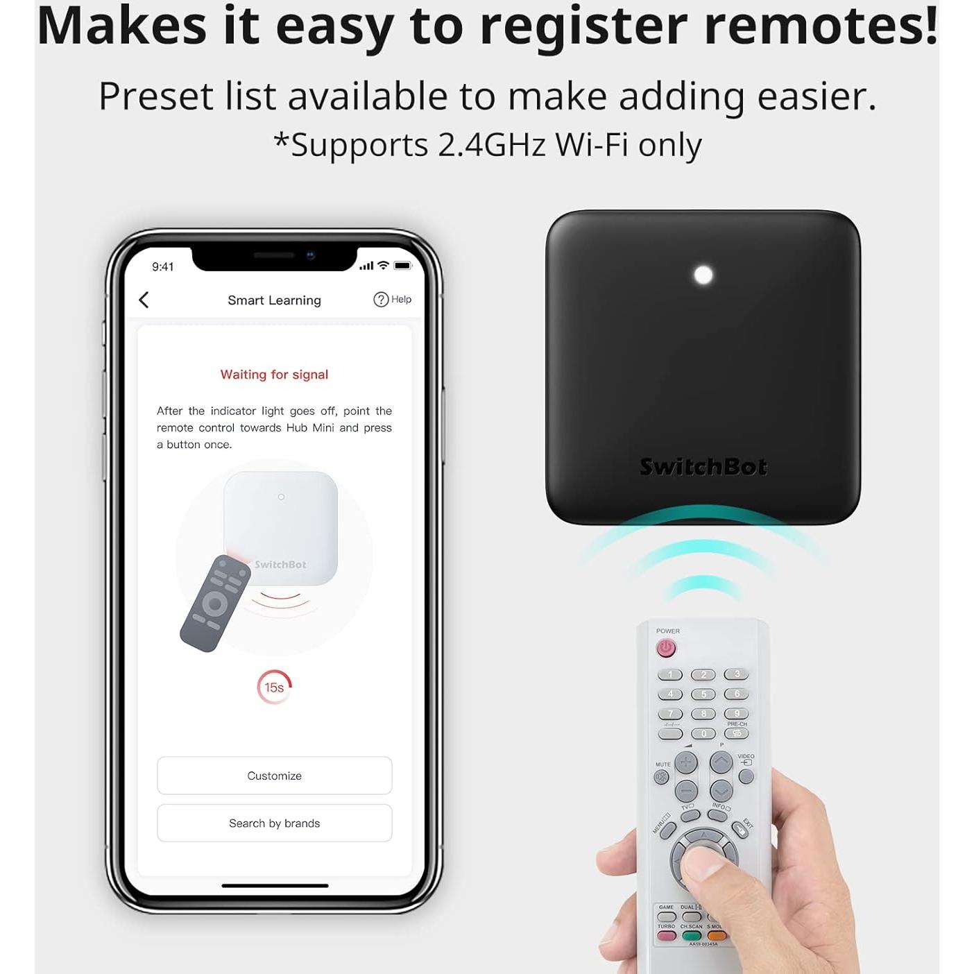 SwitchBot Hub Mini Control Remoto Universal IR - Negro