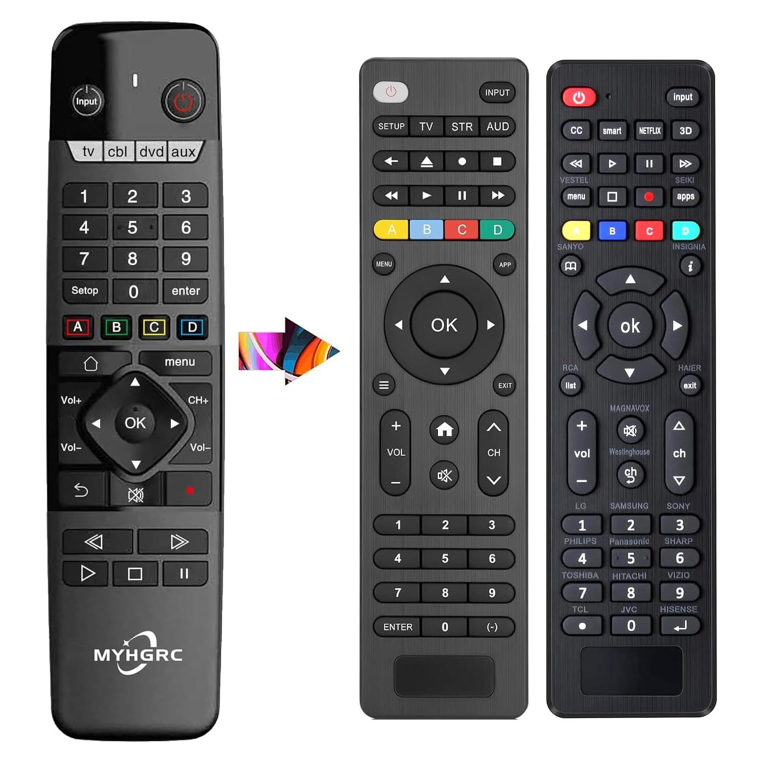 Control Remoto Universal MYHGRC 4 en 1 para TV y Audio