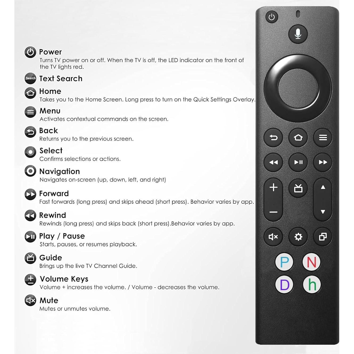 Control Remoto Bluetooth Insignia/Toshiba/Pioneer con Voz