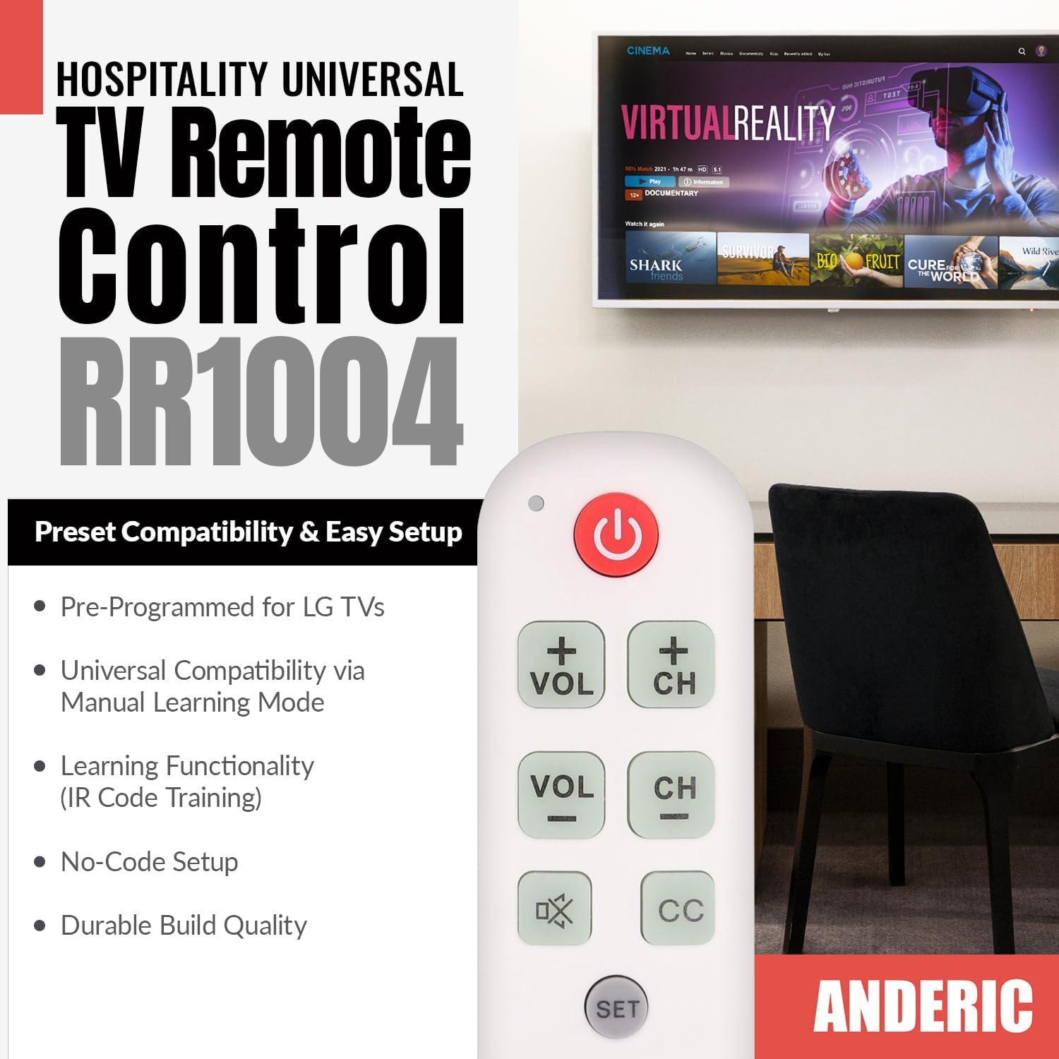 Control Remoto Universal Anderic RR1004 con Teclas Grandes