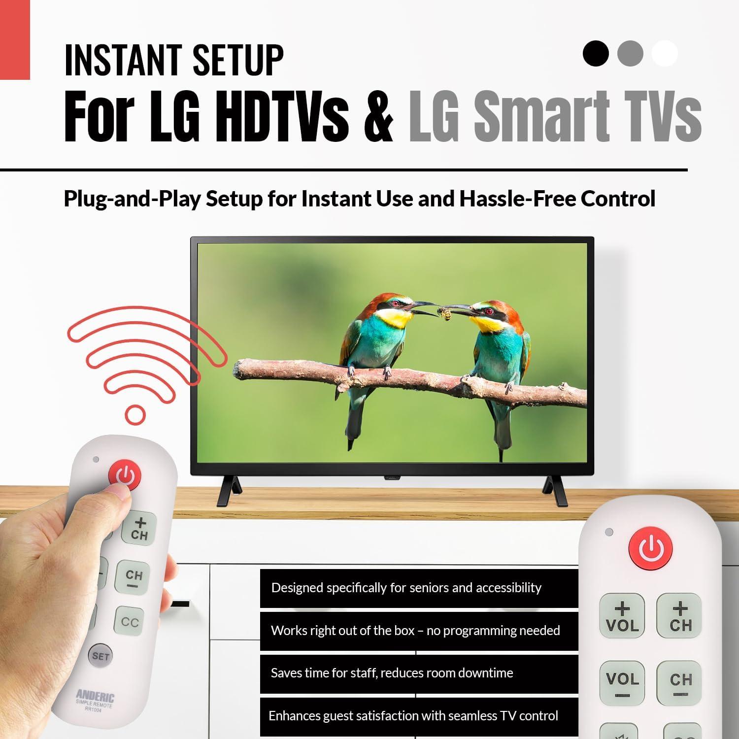 Control Remoto Universal Anderic RR1004 con Teclas Grandes