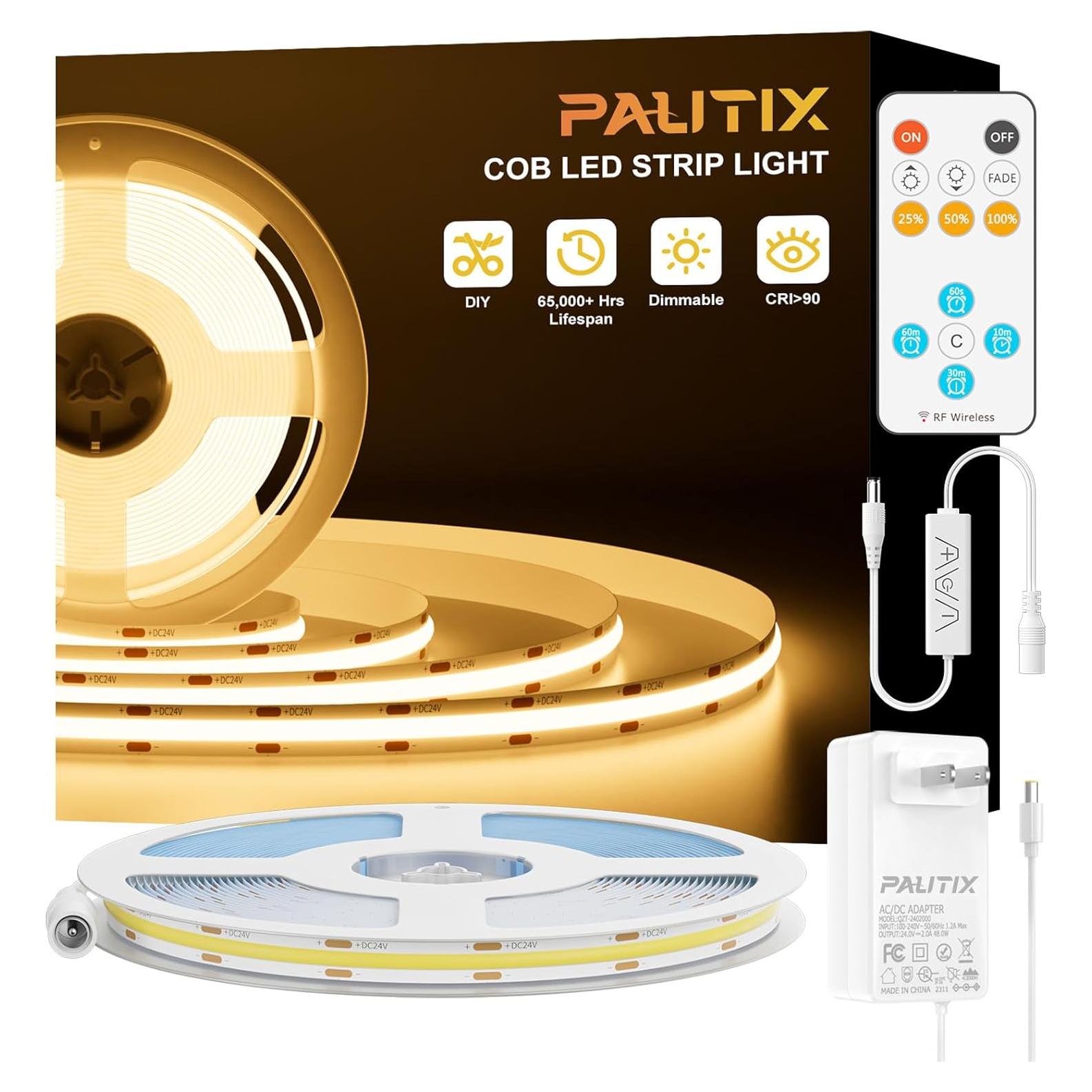 Tira LED COB PAUTIX 5m 2700K Regulable con Control Remoto
