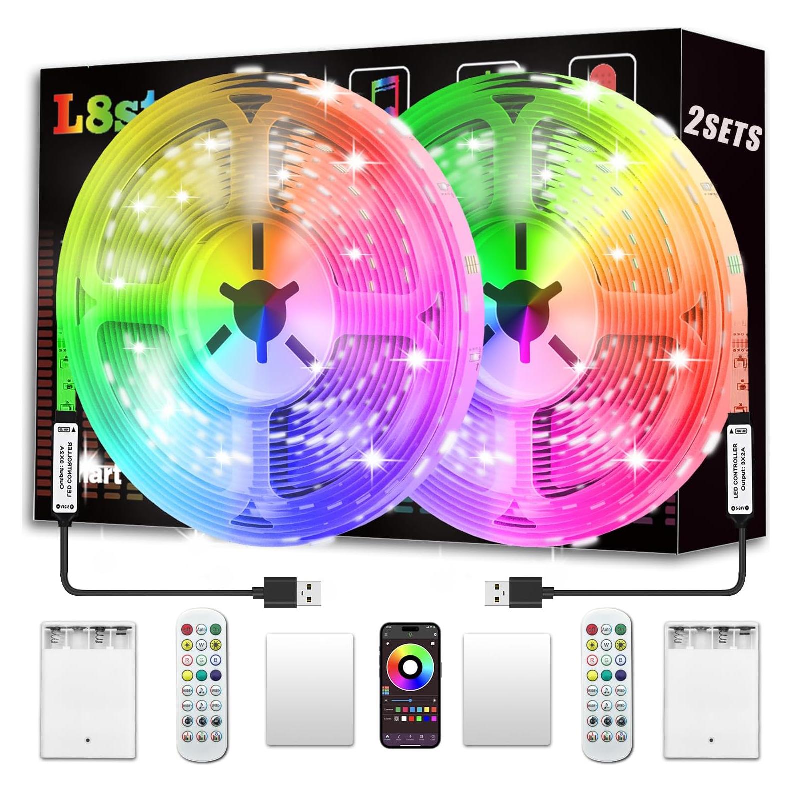 Luces de tira LED RGB 4m Guihejinrui con control remoto