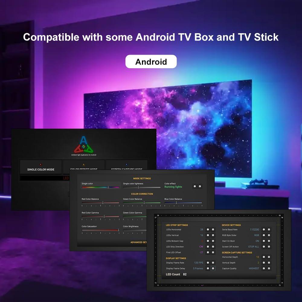 Luces de Fondo LED Sincronizadas BPSK2 para PC y Android TV