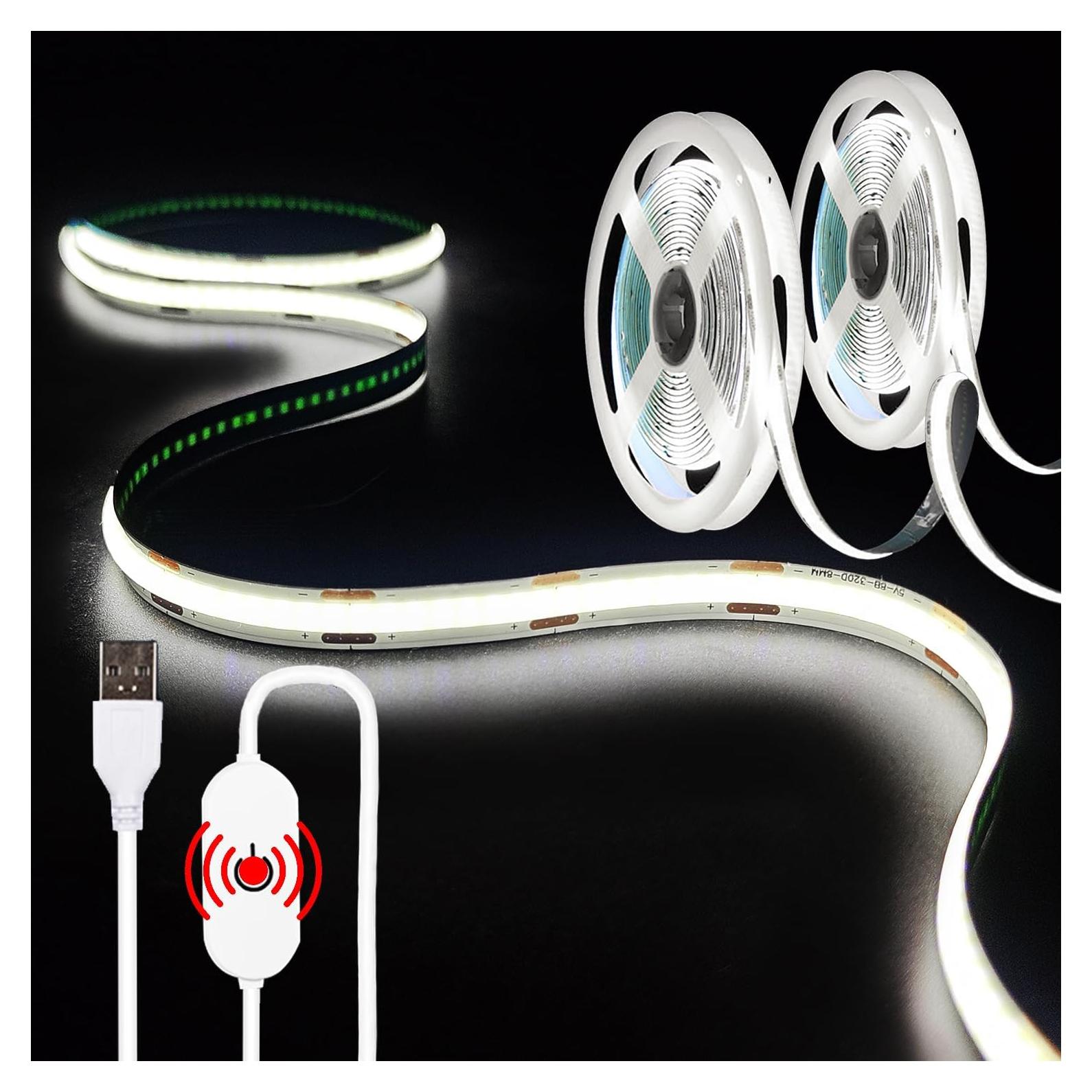 Tira de Luz LED COB 1m 2Pack LFKJ Blanca 6000K USB