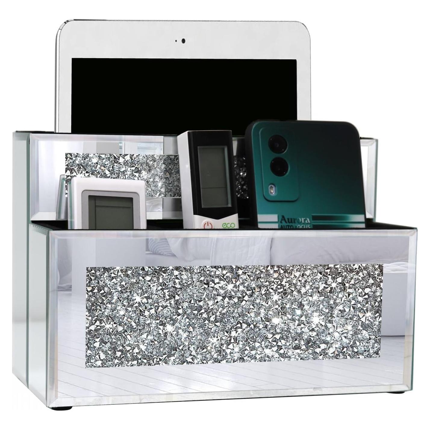 Soporte de Control Remoto GOTHICO Espejado 4 Compartimentos 23.1x15.5cm