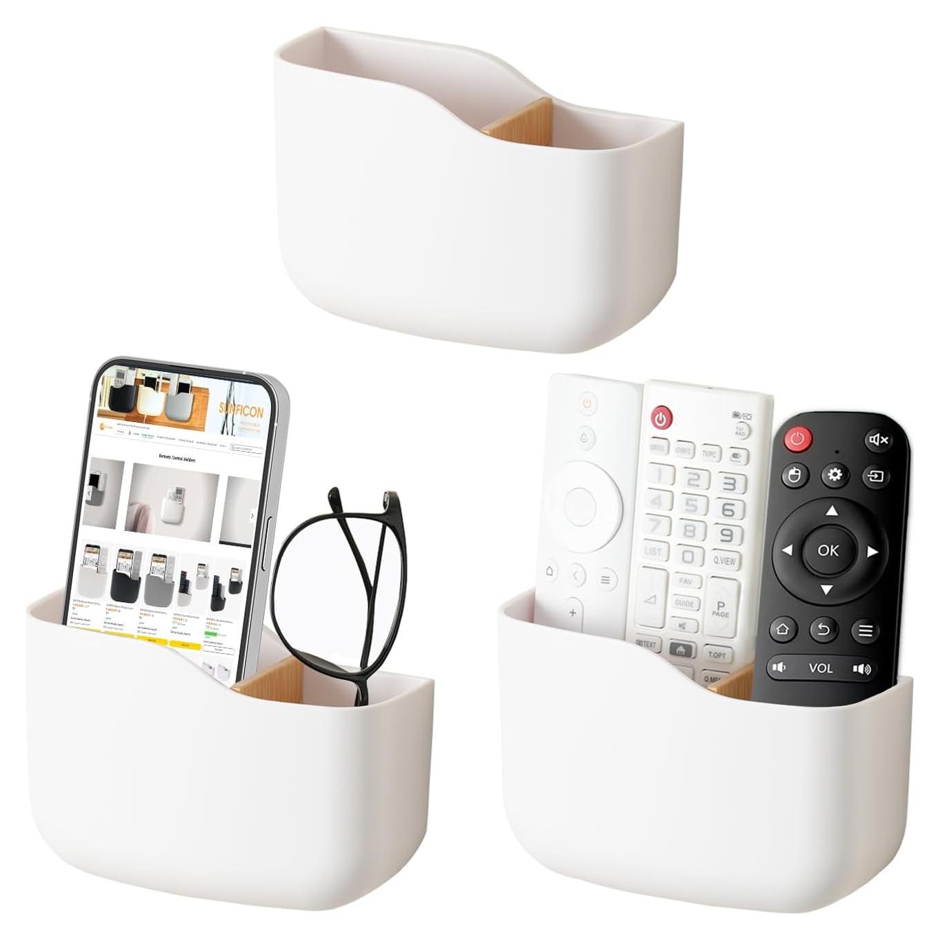 Soporte Adhesivo para Control Remoto SUNFICON 3 Pack Blanco