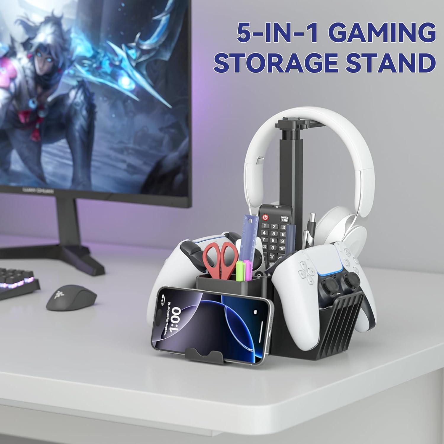 Soporte Doble para Controladores KDD con Organizador de Escritorio