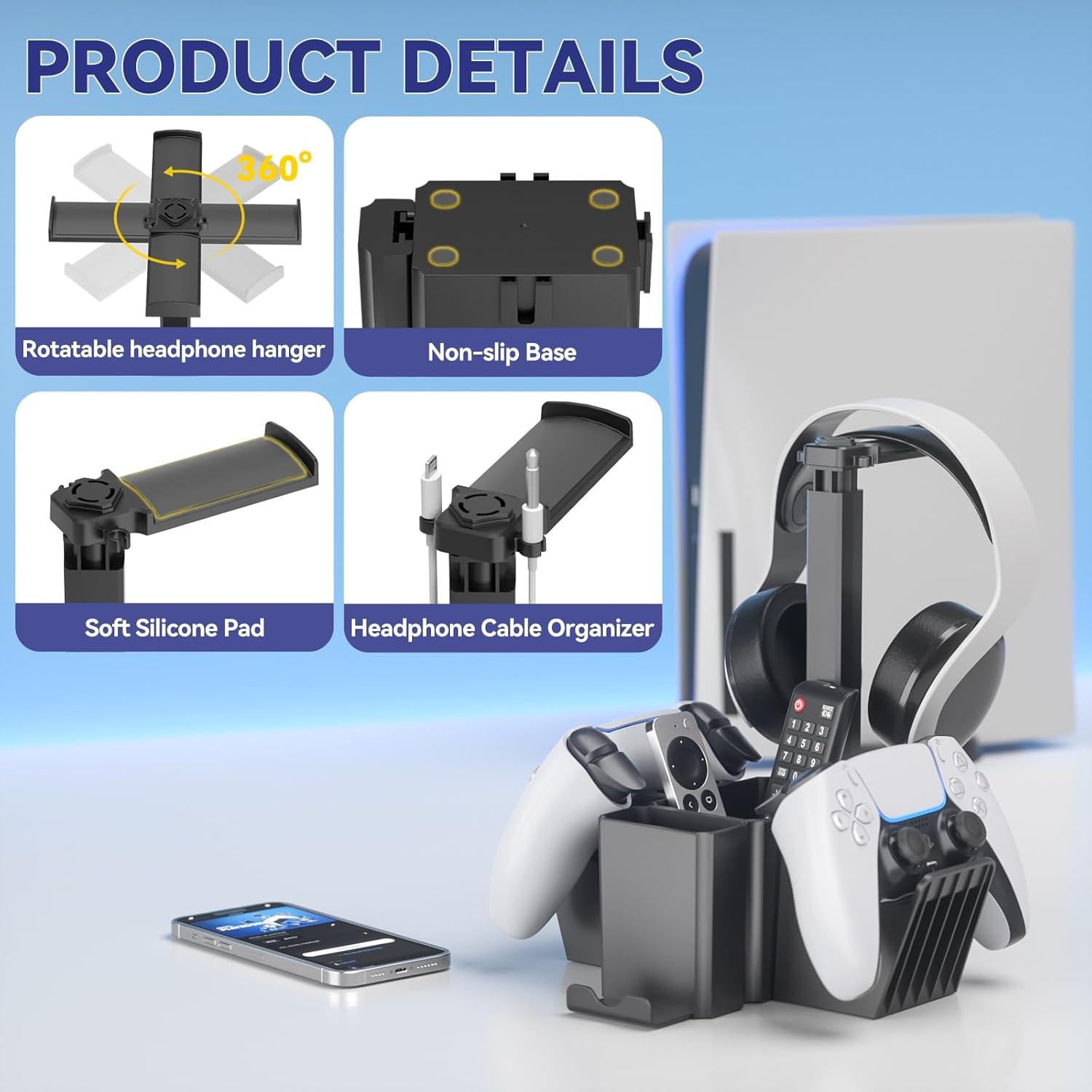 Soporte Doble para Controladores KDD con Organizador de Escritorio