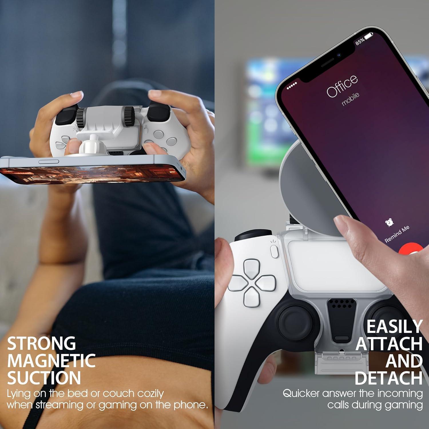 Soporte Magnético para Teléfono Orzero PS5 Dualsense Plata