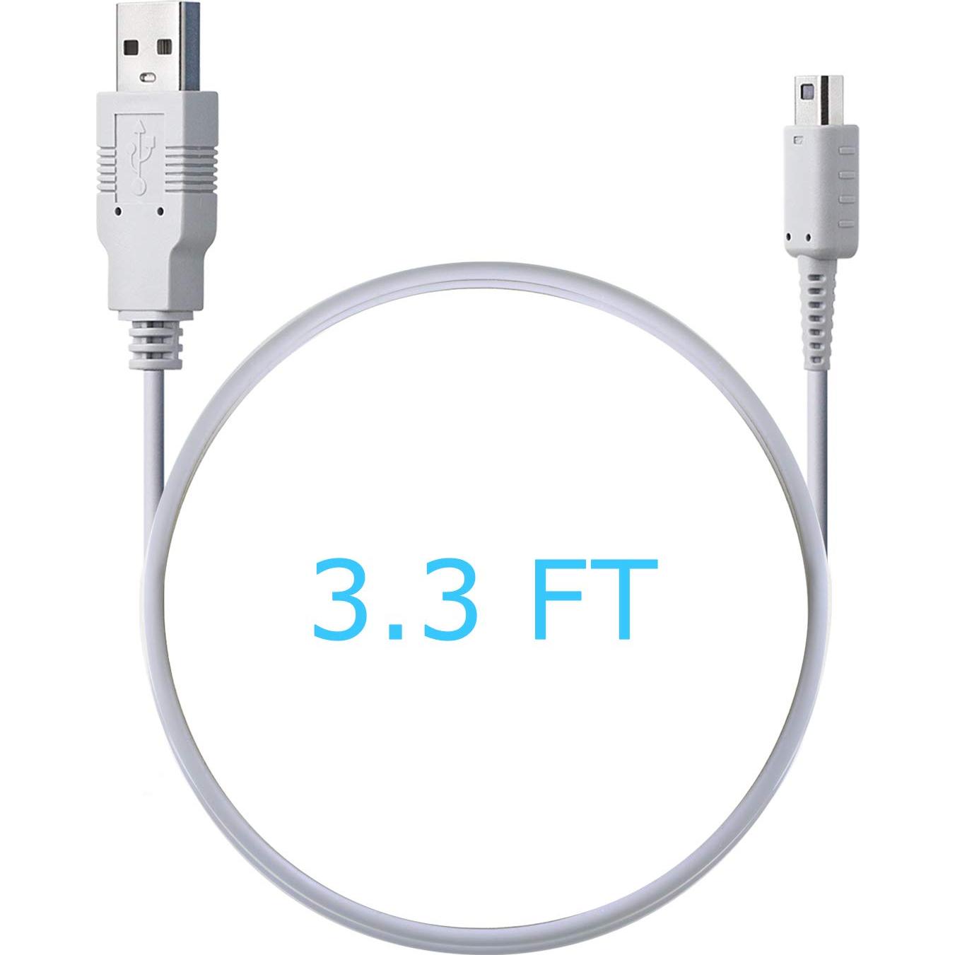 Cable de Carga USB SUNMON para Gamepad Wii U - 1m Blanco