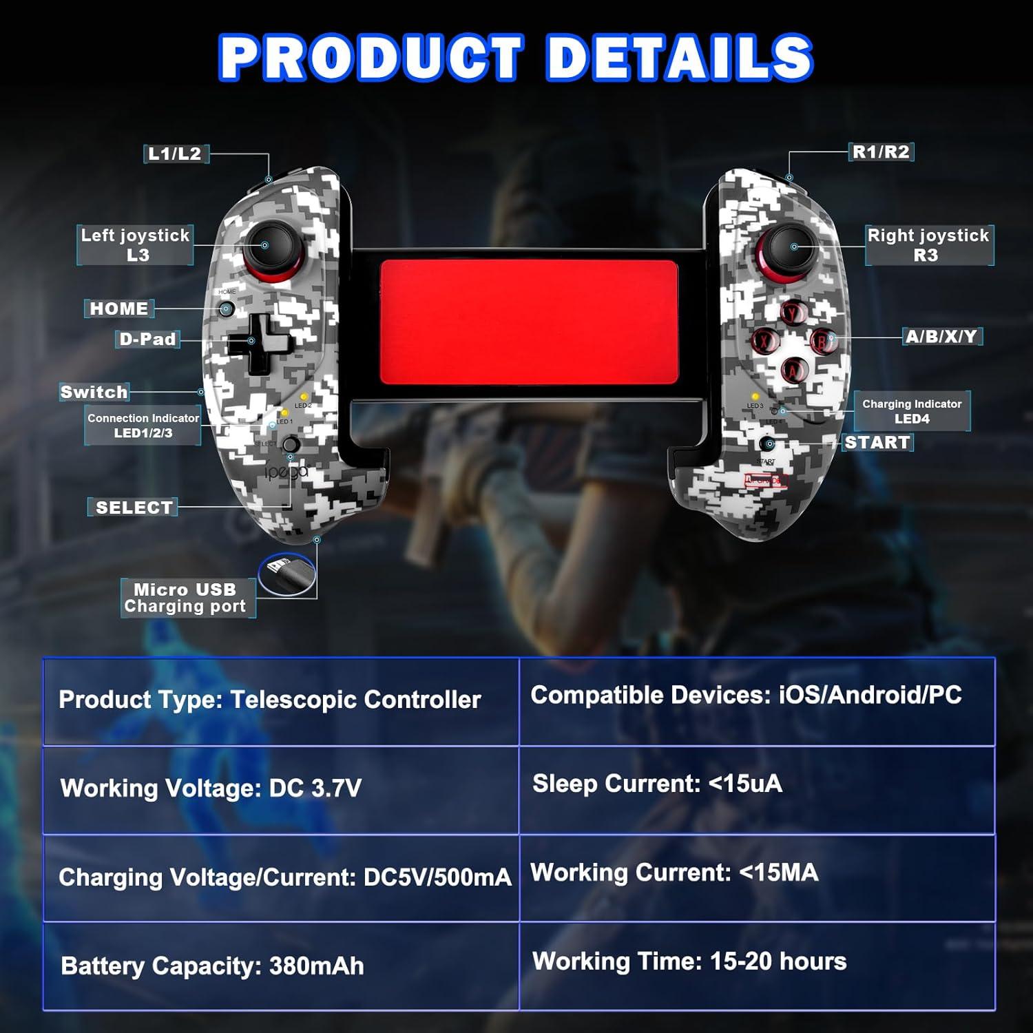 Controlador Móvil Inalámbrico Megadream para iPhone y Android