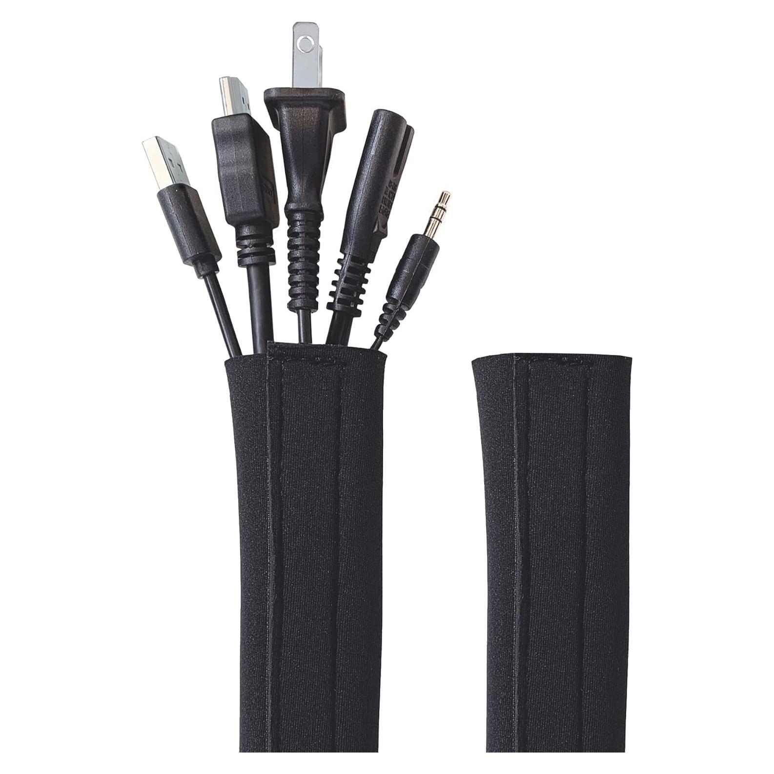 Mangas de Cable Wrap-It Storage 48cm x 11.4cm (2-Pack) Negro