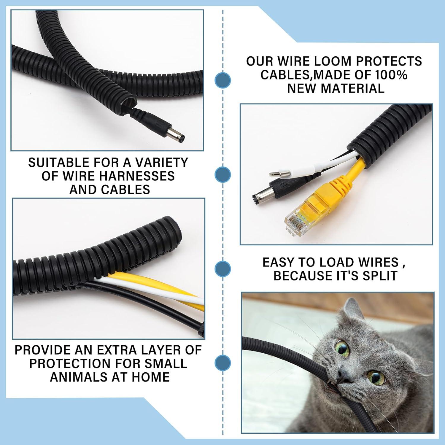 Manga de Cable Retardante de Llama Kanayu 1.27 cm x 30.48 m Negro