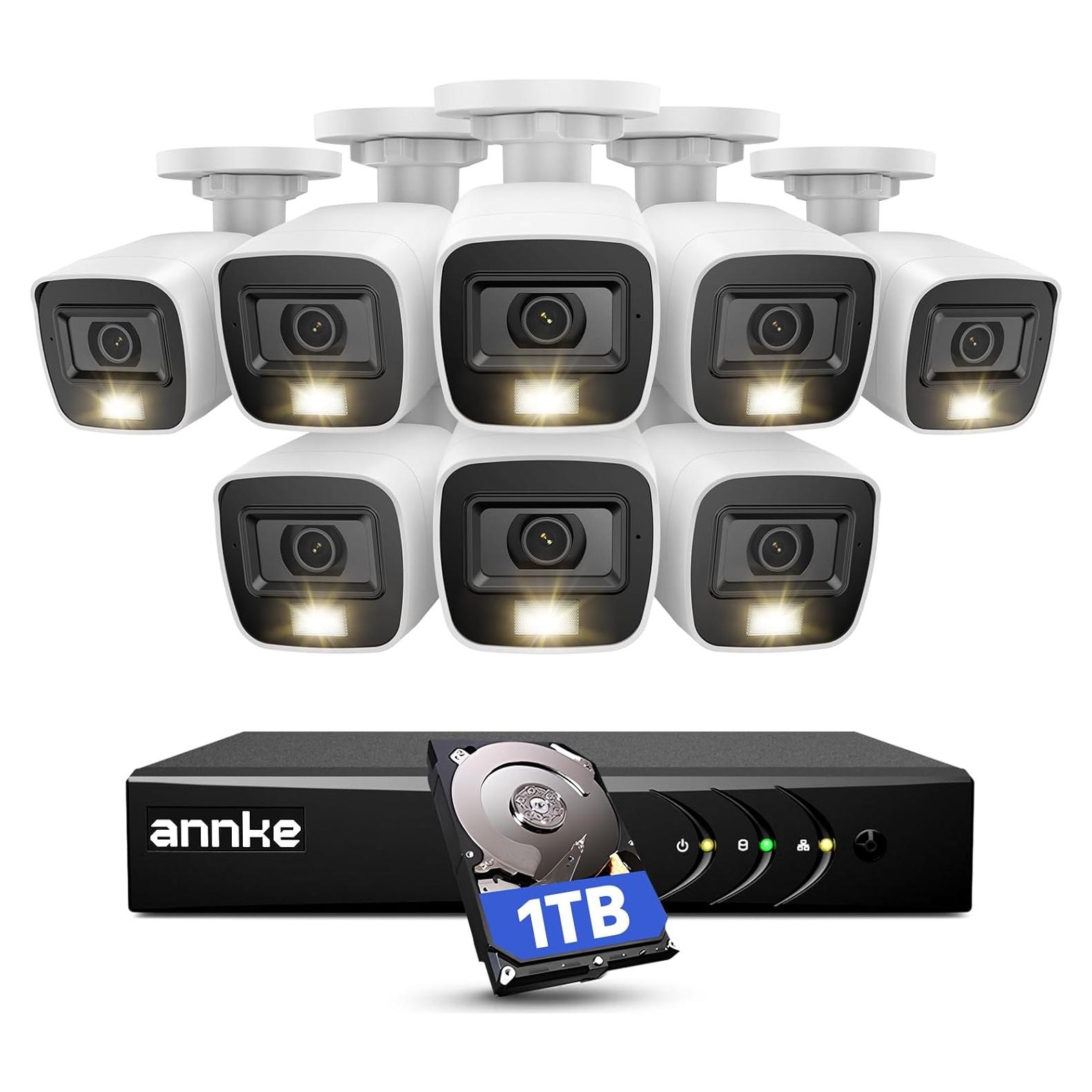Sistema de Cámara de Seguridad ANNKE 8CH 1080P con DVR 1TB