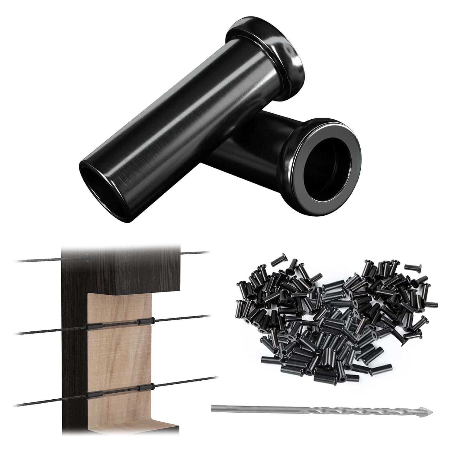 Muzata Mangas Protectores de Cable 1/8" Acero Inoxidable T316 80 PCS