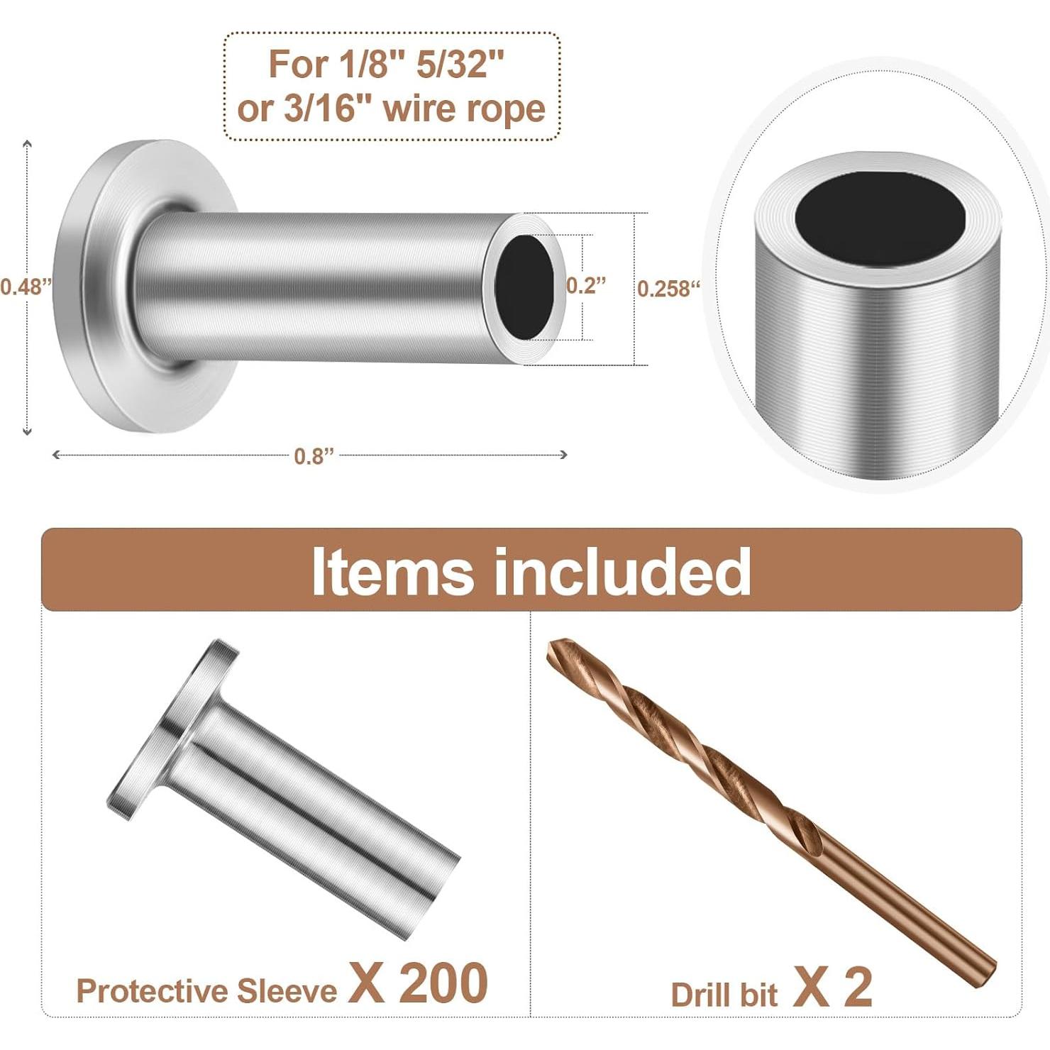 Mangas Protectores de Acero Inoxidable Therwen 200 Pcs