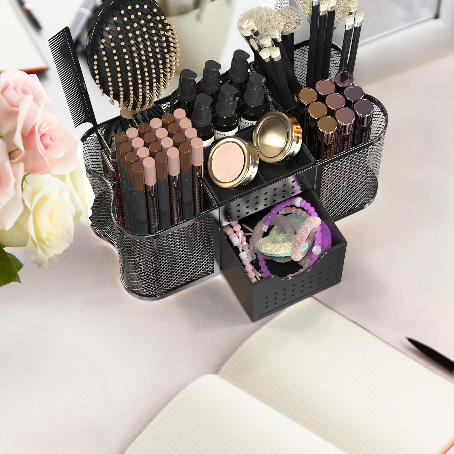 Organizador de Escritorio Deco Brothers Negro con Cajón Deslizante