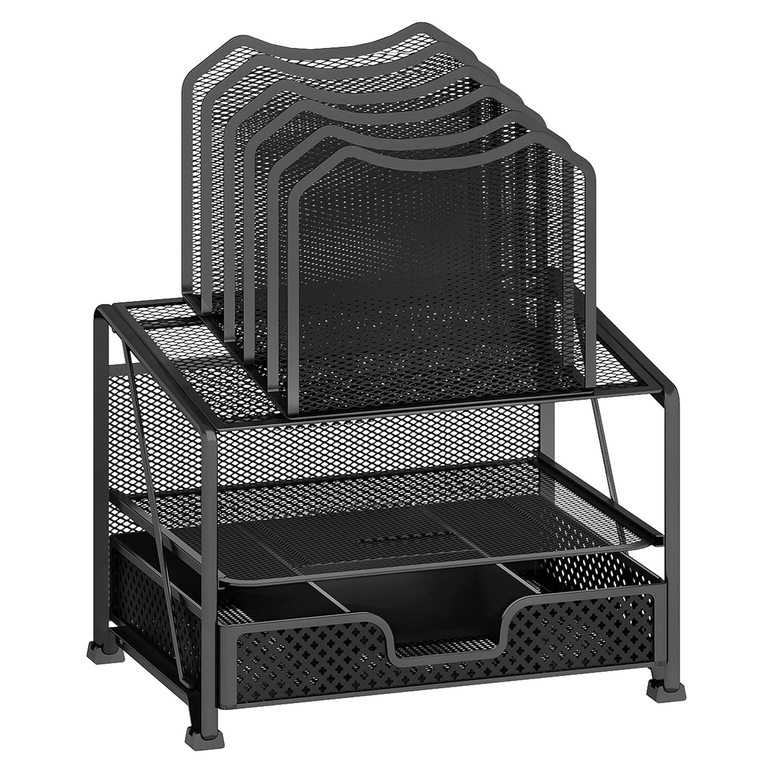 Organizador de Escritorio Simple Trending con Cajón y 5 Secciones