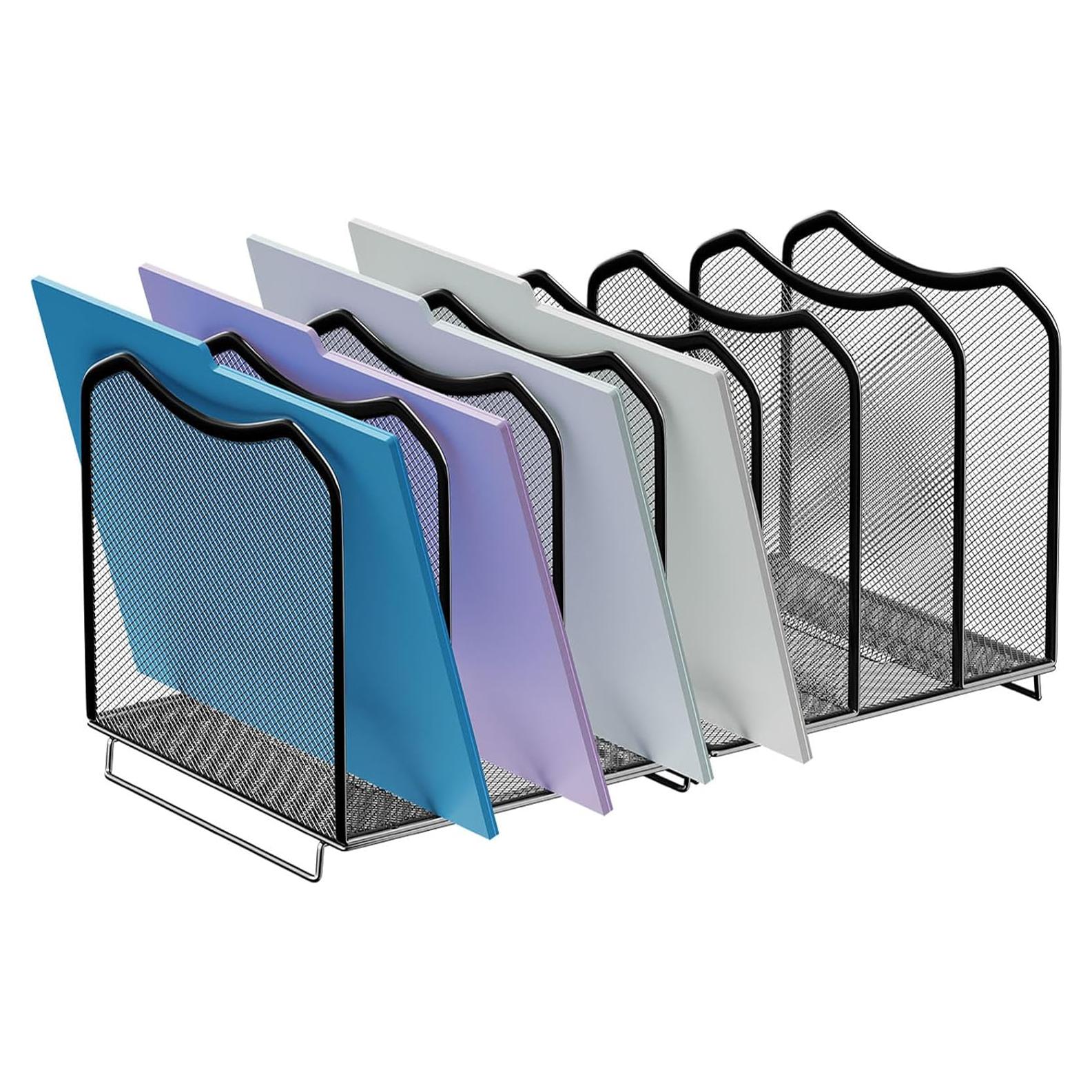 Organizador de Archivos de Malla Simple Trending 7 Secciones Negro