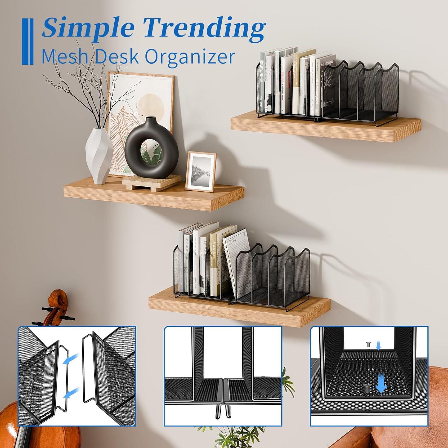 Organizador de Archivos de Malla Simple Trending 7 Secciones Negro