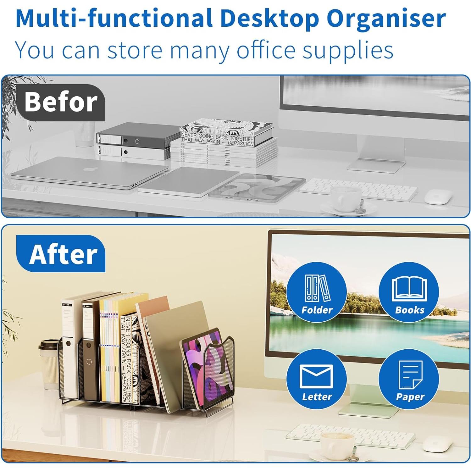 Organizador de Archivos de Malla Simple Trending 7 Secciones Negro