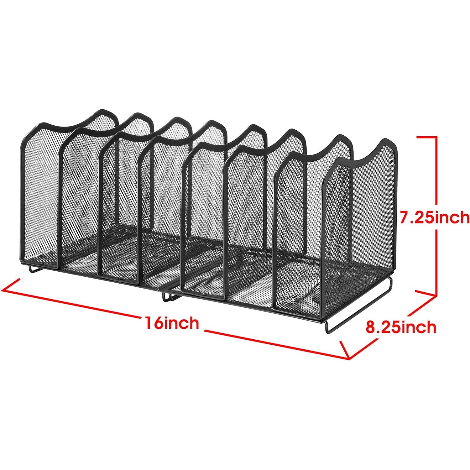 Organizador de Archivos de Malla Simple Trending 7 Secciones Negro