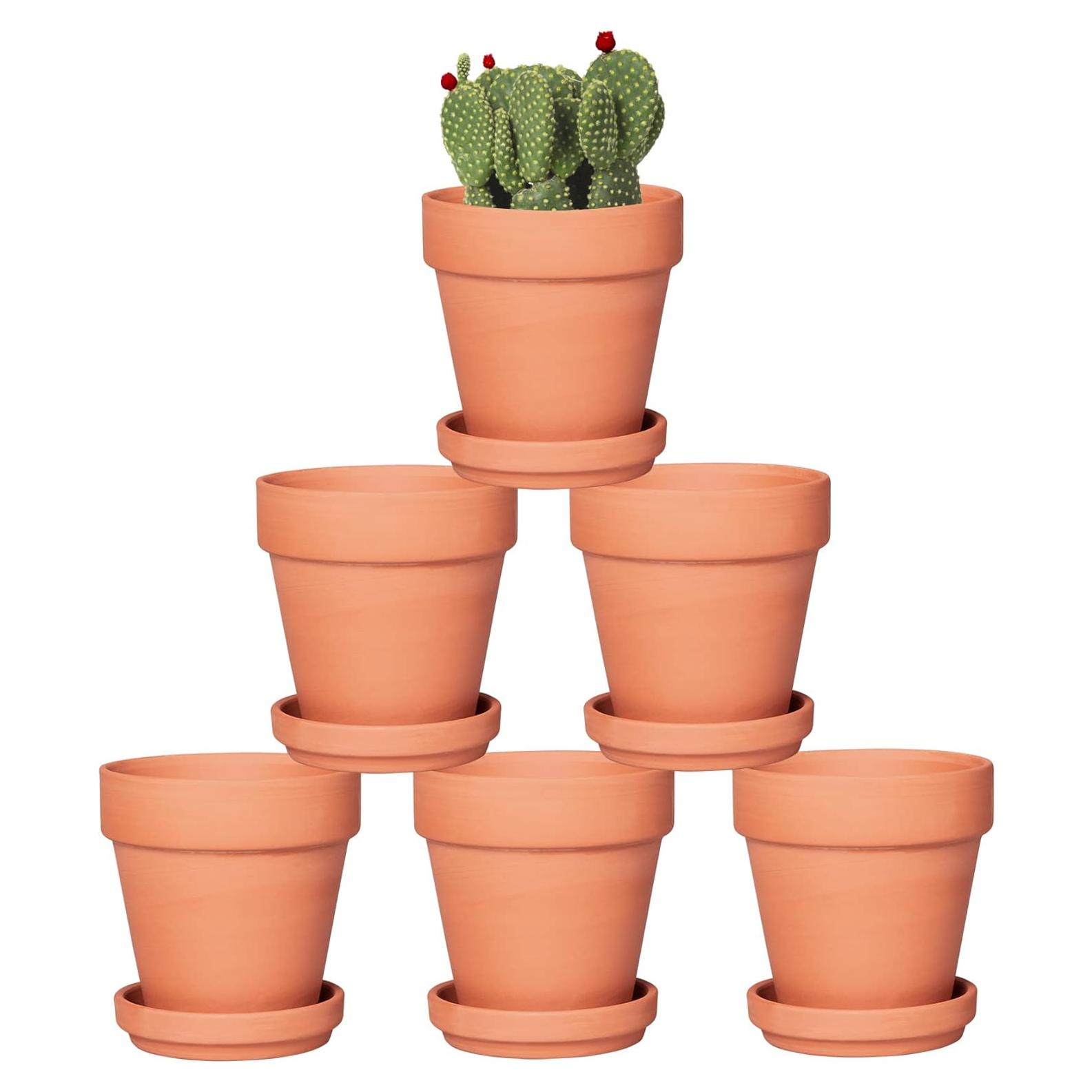 Macetas de Terracota Orceler 10.16 cm con Plato - Paquete de 6